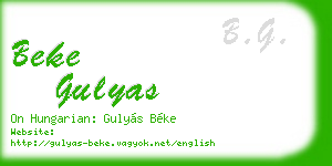 beke gulyas business card