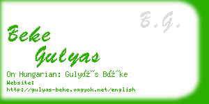 beke gulyas business card